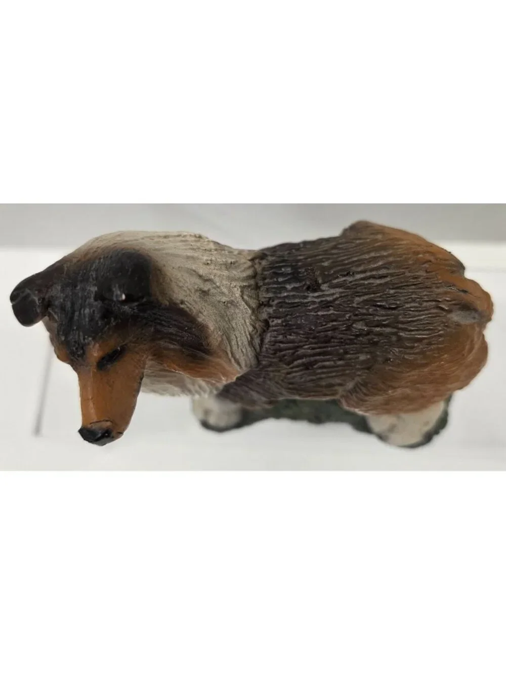 Vintage Rough Collie Dog Wax Candle Hand Painted Textured 4.5